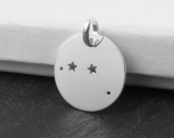 Sterling Silver Aries Constellation Pendant 18mm