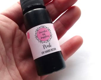 25g Hard UV Pink resin for jewellery crafts, open bezel resin, mold creations, decoden, jewellery making, craft supplies, hobby, uk, deco,