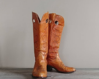 Western Buckaroo Vintage Leather Boots