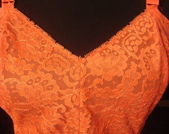 Vintage 1960s Peach Pink Lingerie Slip Dress