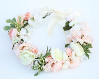 Pastel flower crown,Flower headband, headband, wedding flower crown, bridal flower crown, bohemian flower crown,dainty floral crown