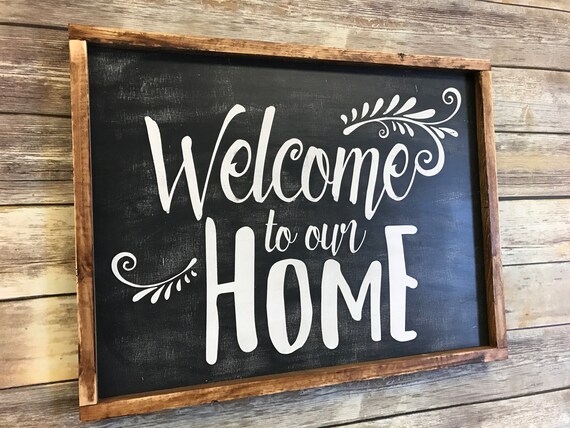 Download Welcome to our home wood sign welcome sign home decor sign