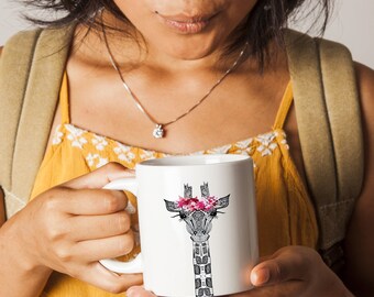 Giraffe Mug / Giraffe Gift / Giraffe Lovers Gift / Animal Gift / Animal Cup / Animal Mug / Safari Animal / Gift for Her / Birthday Gift