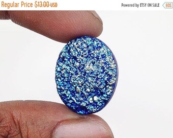 80% SALE Titanium Druzy Agate cabochon 32Ct. (20x16x10 mm) Oval Shape NS21605