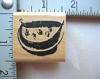 Snake Oil Sam Brush Stroke Slice of Watermelon Fruit DESTASH Rubber Stamp, Used Rubberstamp, RARE Stamp