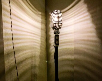 VINTAGE Style Gold Microphone Lamp