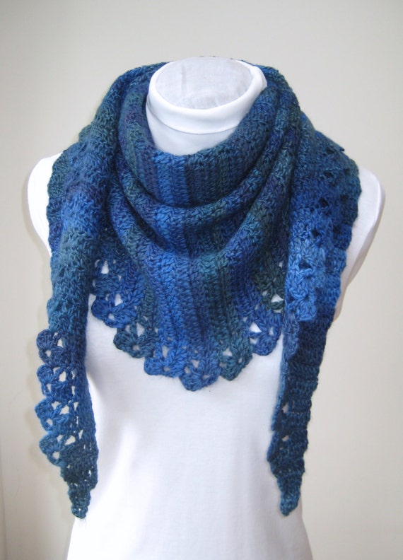 Crochet Scarf Pattern Shawl and Mitts PDF Triangle shawl uk