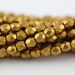 50 Matte Metallic Antique Gold, 4mm Czech fire-polished glass faceted round (FP-4M-49)