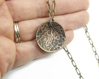 Etched Copper Necklace