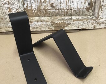 Sale! Handcrafted Metal Shelf Bracket, Edged 1/4" x 2", Shelf Support, Handmade, Rustic, Farmhouse, Iron, Steel, Shelf Hanger