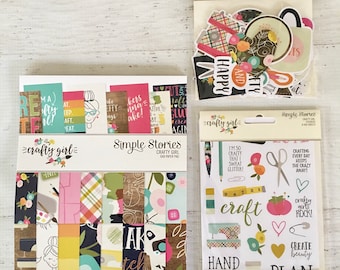 Simple Stories Crafty Girl Collection, buy all or just 1, for Scrapbooking, Cardmaking, planner, papercrafting, pocket pages, pocket letters