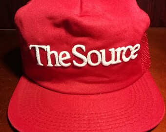 Vintage The Source red snapback trucker hat