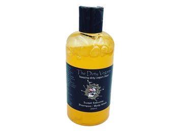 Satsuma Juice, Vegan Shampoo, Shower Gel, Vegetarian, SLS, SLES Paraben Free, Suitable for Sensitive Skin, Orange Oil, Gentle 250ml