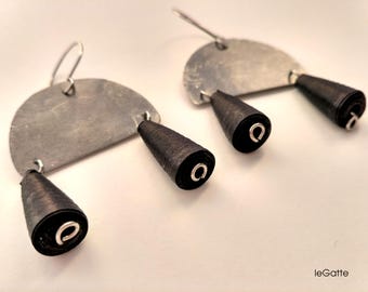 TribaliniNeri Earrings with paper beads