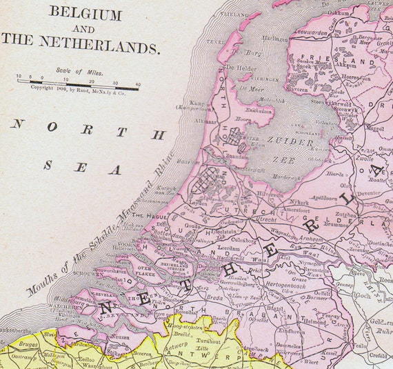 netherlands belgium map southern italy 1890 rand mcnally four