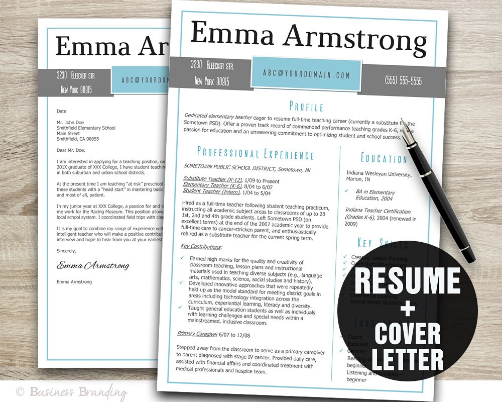 classy resume template instant download resume cover letter classy resume template