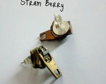 Small Recycled zipper Earrings