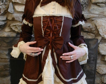 Brown japanese lolita doll dress
