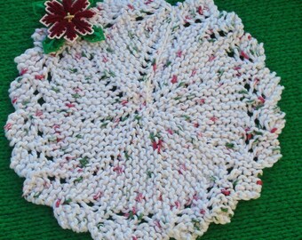 Custom Dishcloth Doily Washcloth Unique Round all cotton, Your Color Choice