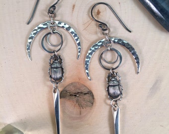 Moon. Beetle. Shard. Earrings