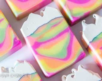Clouds n' Rainbows Bar Soap - Rainbow Soap, Handmade Soap, Artisan Soap, Coconut Milk Soap, Vegan Soap, Cold Process Soap, Soaps