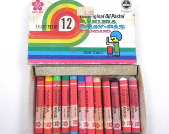 Vintage The Original Oil Pastel Sakura Cray-Pas Standard in Original Box Set of 12