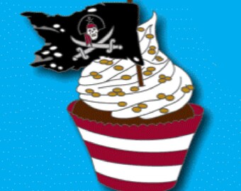 Pirate Cupcake Pin - Preorder - Limited Quantity Available, Pirates of the Caribbean Pin, Disney Fantasy Pin Preorder, Hard Enamel Pin