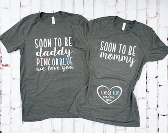 Couples Maternity Shirt, Pregnancy Announcement Shirt, Pregnancy Announcement, Pregnancy Shirt, Pregnancy Reveal Shirt, Pink or Blue we love