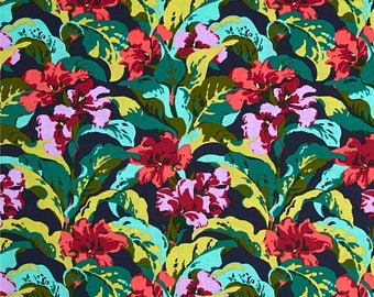 Amy Butler Bright Heart Tropicana - Free Spirit - Green, Red Aqua Floral - 100% Quilt Cotton