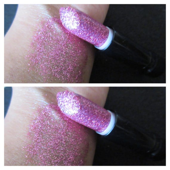 Pink glitter lipstick