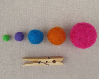 1 cm Wool Felt Balls - Your Choice of Colors and Quantity 10 pcs up to 250
