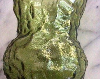 Vintage E.O. Brody Green Crinkled Vase