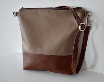 Two-tone Crossbody Bag, Everyday Shoulder Bag Purse