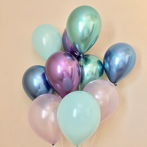 Mermaid Balloons~Under the Sea Party~Chrome Balloon~Blue Purple Mint~Mermaid Birthday~Mermaid Party Decor~Baby Shower~First Birthday~Wedding