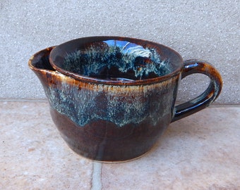 Shaving scuttle shave lather soap bowl hand thrown in stoneware wheelthrown pottery handmade ceramic