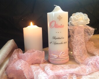 personalised christening baptism memorial candles