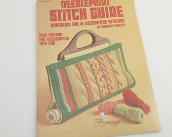 Needlepoint Pattern, Stitch Guide, Learn Needlepoint, Needlepoint Guide, Needlepoint Tote Bag, Decorative Stitches, Needlepoint Tote