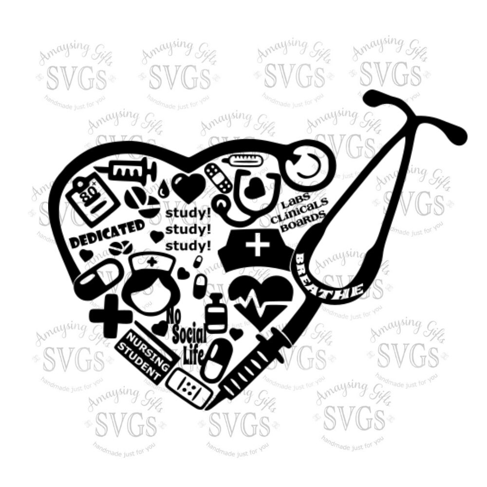 Download SVG Nursing Student Collage Nurse LPN RN Nursing