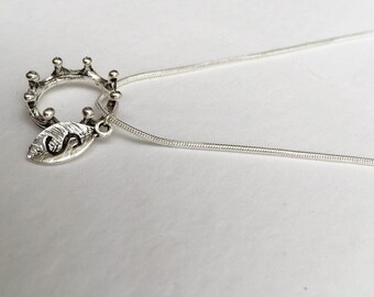 Crown necklace, personalised necklace, crown pendant, crown charm necklace, personalised jewellery, personalized jewelry, crown charm