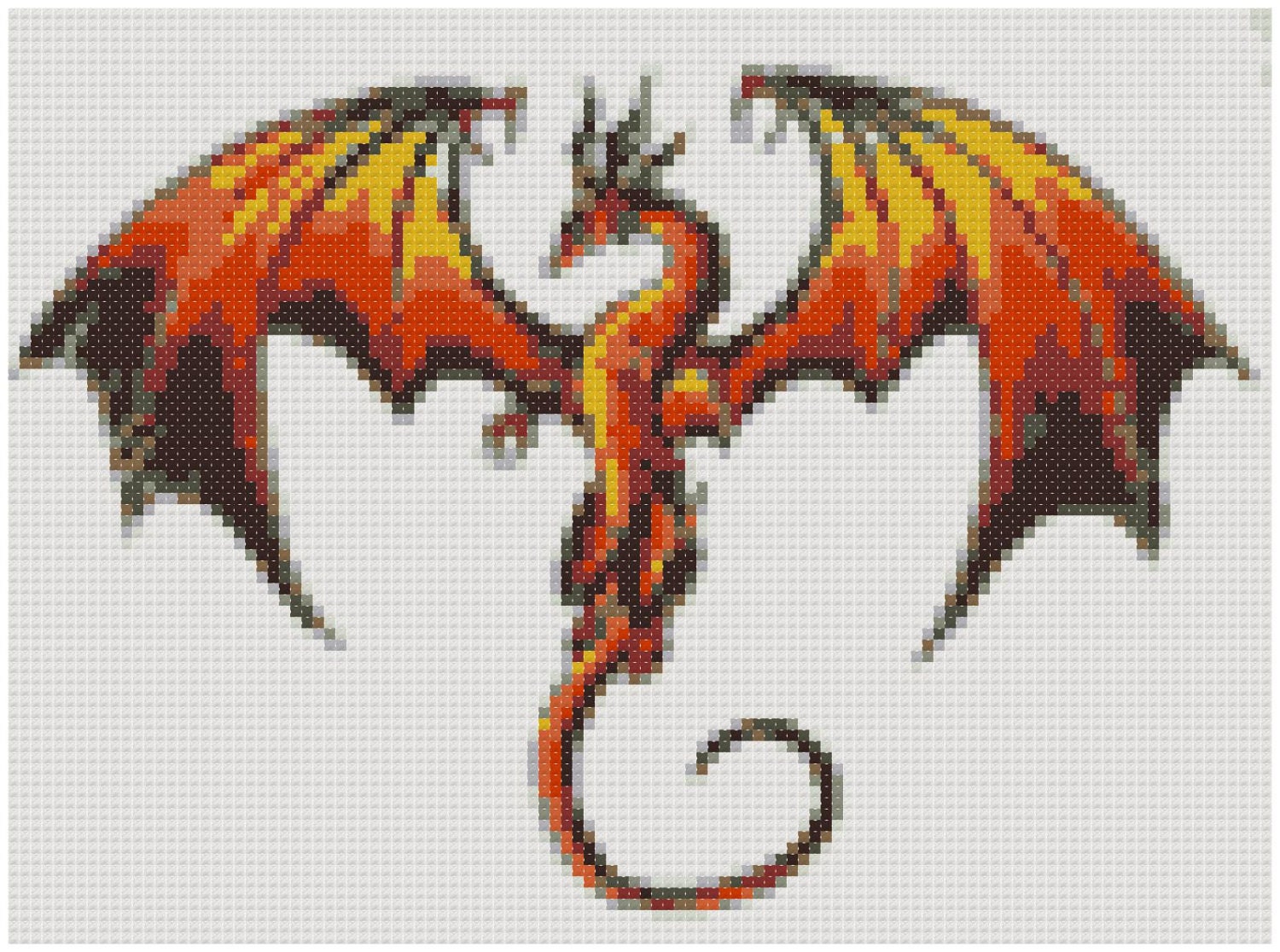 Dragon 14 Count Cross Stitch Chart / Kit from BluebellThreads on Etsy