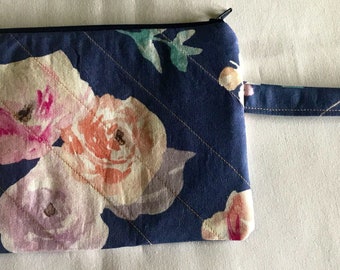 Flower Zipper Wristlet