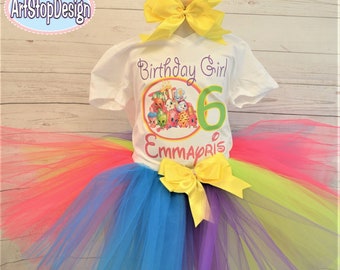 Shopkins Birthday Girl Outfit,FREE SHIPPING,shopkins cart tutu set,birthday,shopkins birthday,birthday girl,birthday outfit,colorful outfit