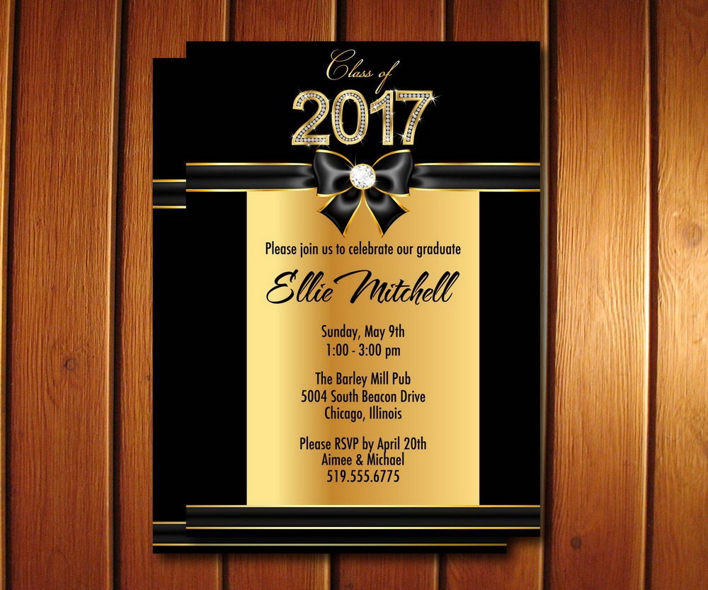 gold high school graduation party invitations college high school graduation party invitations