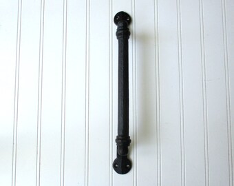 Large Cast iron handle pull barn door gate hardware pull towel bar 14 1/2 inch screw on for projects home decor Industrial rustic farmhouse