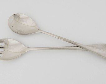10" Silver salad server set