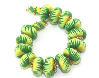 Tropic rondelle jewelry beads DIY gift for Mom bracelet beads polymer clay beads jewelry making necklace for her craft supply 18 pcs