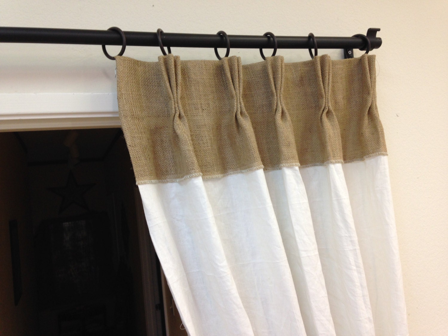 84 Linen Curtains Burlap Curtains Pinch Pleat Panels