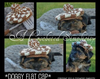 Crochet Pattern: Doggy Flat Cap, Permission to Sell Finished Items