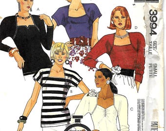 McCall's 3994 60 Minute Pattern, Misses Stretch Knit Tops , Size Small & Med, UNCUT
