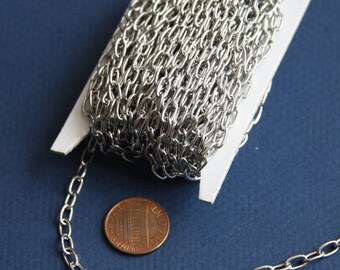 30 ft spool of Surgical stainless steel Drawn cable chain 3.5x7mm open links